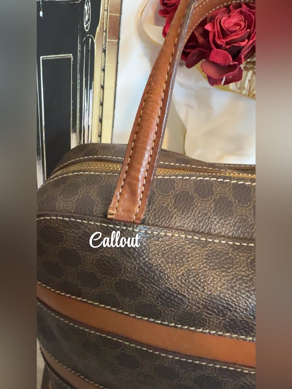 Celine Brown & Tan Signature Coated Canvas Briefcase - Picture 6 of 10